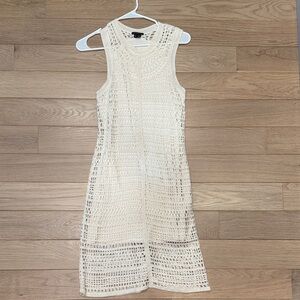 Theory “Nirlee Sag Harbor” Cream Crochet Sleeveless Dress small